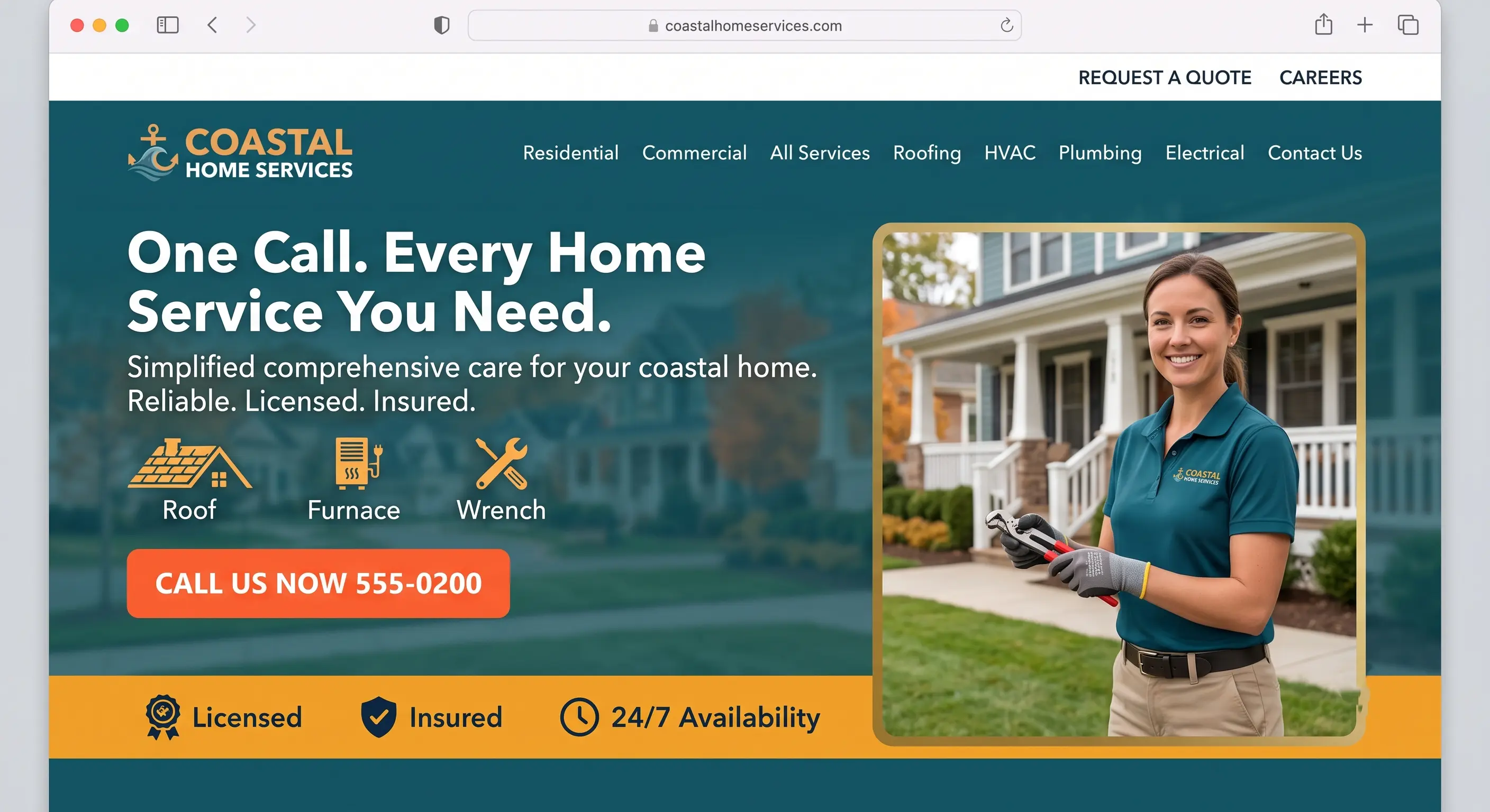 Multi-trade home services homepage design